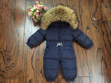 Kid Baby Boys Girls Winter Warm Rompers Duck Down Fur snowsuits