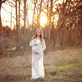 Maternity Photography Long Dress V-neck Maxi Lace Dress