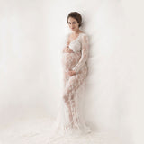 Maternity Photography Long Dress V-neck Maxi Lace Dress