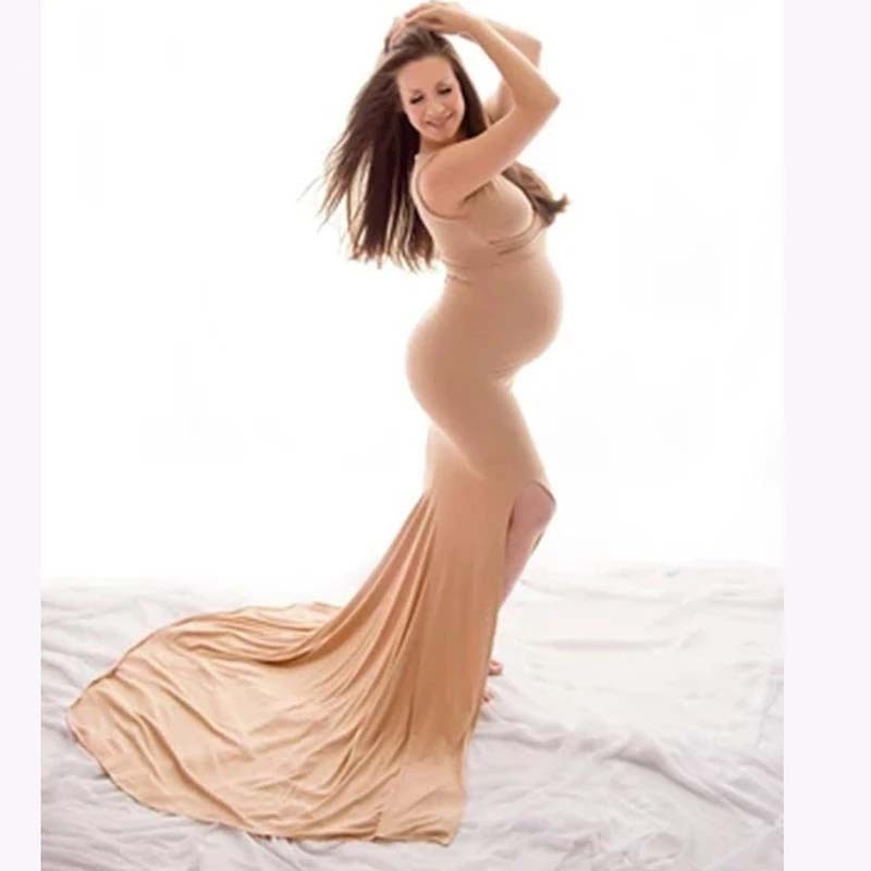 Maternity Off Shoulder Mermaid Gown Maxi Photography Dress