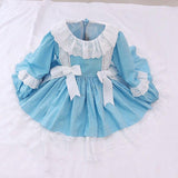 Kid Baby Girls Boutique Party Lace Bow Gown Lolita Robe Dresses