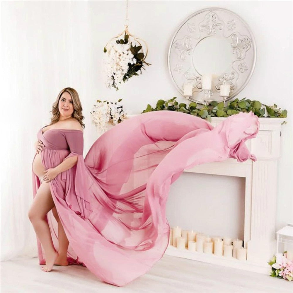 Maternity Dress Shoulderless Pregnancy Dress Photo Shoot Props