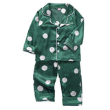 Kid Baby Girls Boys Polka Dot Print Ice Silk Sleepwear Pajamas