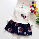 Kid Baby Girls Long Sleeve Floral Fashion Casual Dress