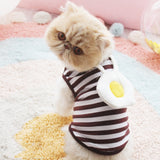Pet Summer Dog Clothes Autumn Stripe Vest Cotton Breathable