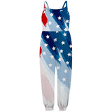 Kids Girl 4th Of July Independence Day Print Sleeveless Jumpsuit Pants