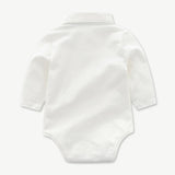 Baby Boy Hat Romper Cotton Bib Long-sleeved Jumpsuit Suit 3Pcs