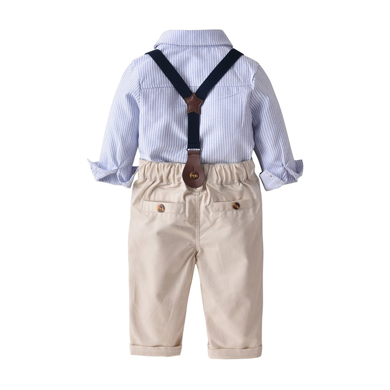 Toddler Kid Baby Boys Casual Striped Sets 4 Pcs Sets