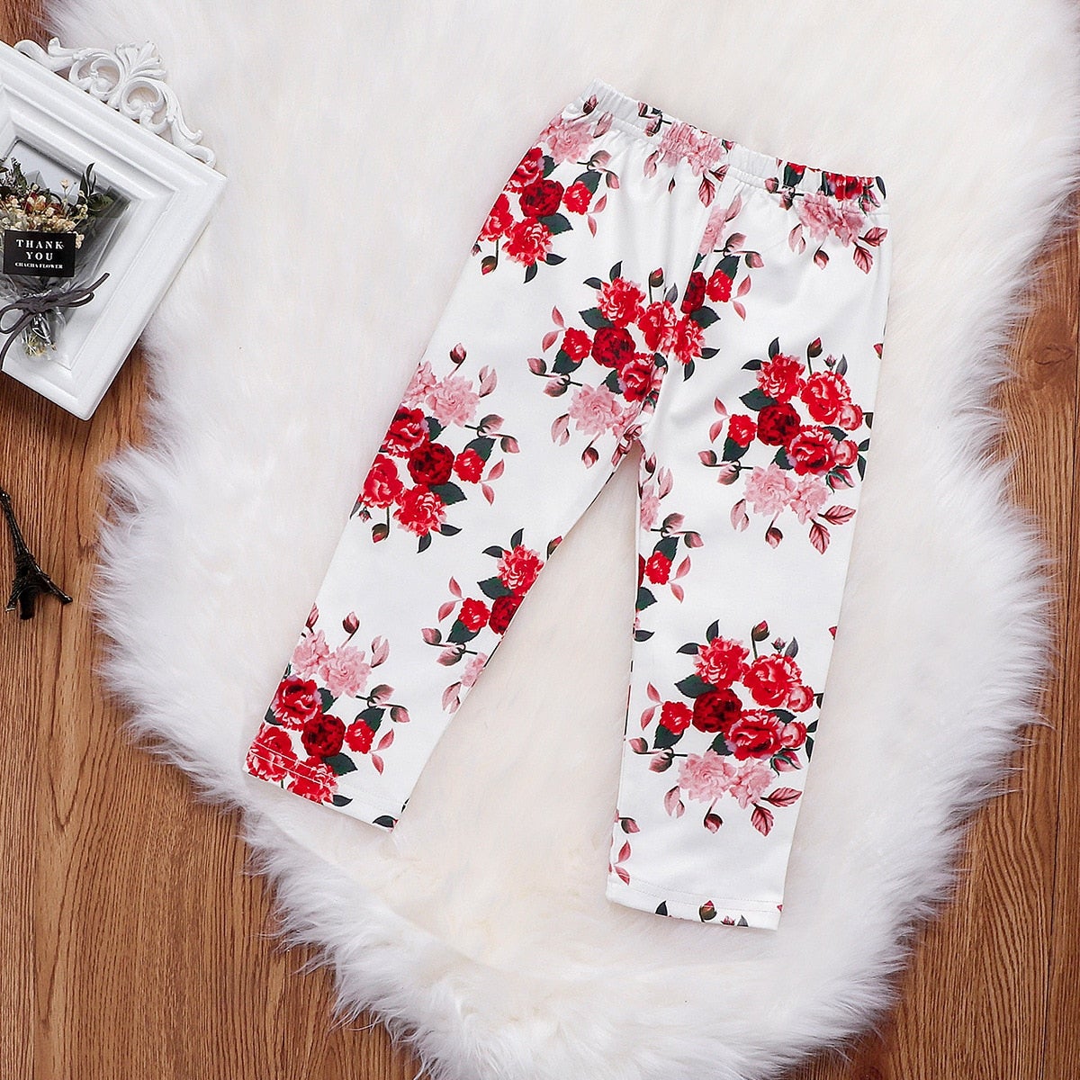 Kid Baby Girl Valentine's Day Red Floral Heart 2 Pcs Sets