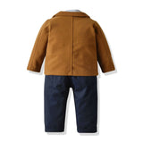 Winter Kid Baby Boy Set Wool 3Pcs Outfit Fashion Costume