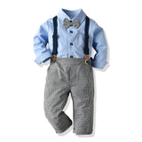 Kid Baby Boys Sets Springs Autumn Plaid Casual Outfit 2 Pcs