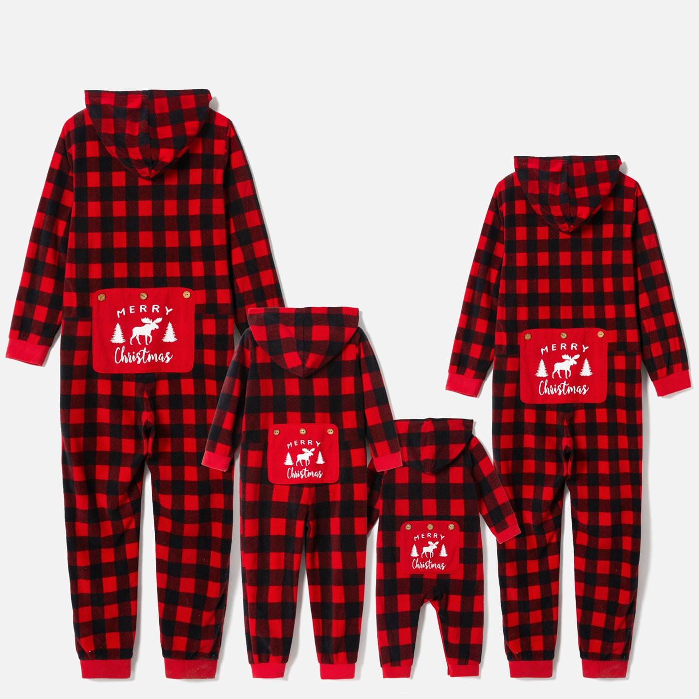 Christmas Red Plaid Family Matching Polar Fleece Pajamas