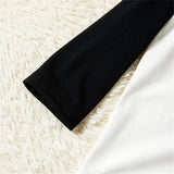 Family Matching Black White Casual Pajama Sleepwear