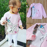 Unicorn Kids Baby Girls Jumper Sweatshirt