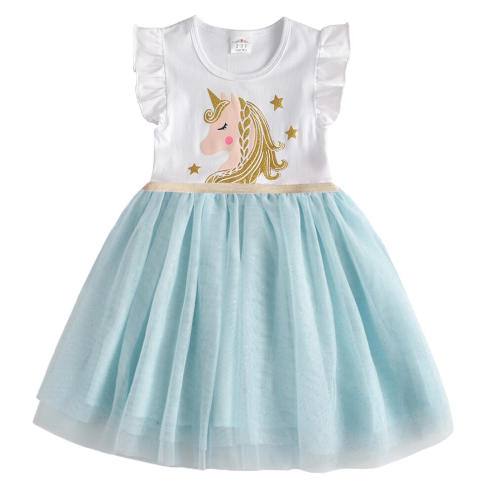 Kids Baby Girls Casual Unicorn Patchwork Dress