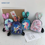 Kid Baby Girls Sequins Unicorn Backpack School Bag Shining Daypack