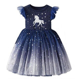 Kids Girls Casual Unicorn Princess Dress