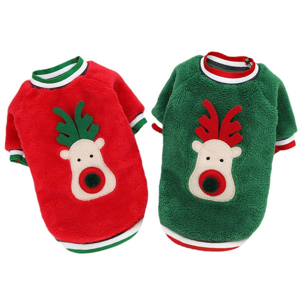 Pet Warm Christmas Clothes for Small Dogs Winter Soft