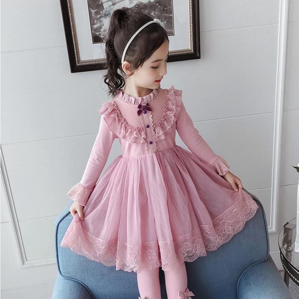 Kid Baby Girl  Winter Autumn Princess Mesh Ruffle Party Dresses