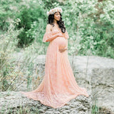 Maternity Ruffles Photography Dresses Pregnant Off Shoulder Long Maxi Dress