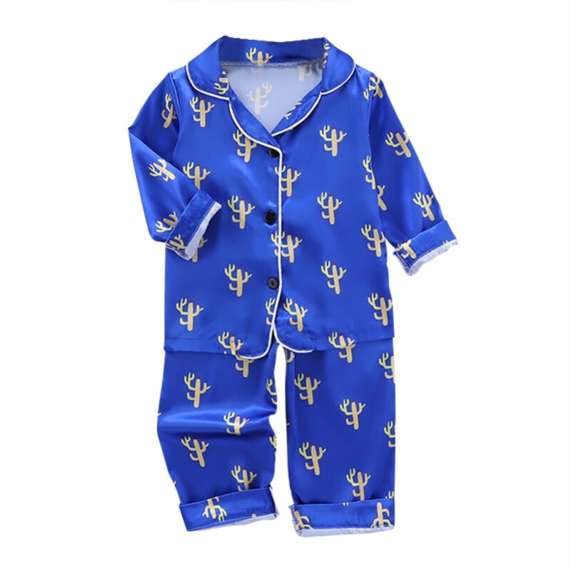Kid Baby Girls Boys Cactus Print Sleepwear Pajamas