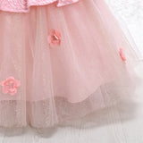 Kid Baby Girl Shiny Party Princess Retro Formal Flower 3D Elegant Dresses