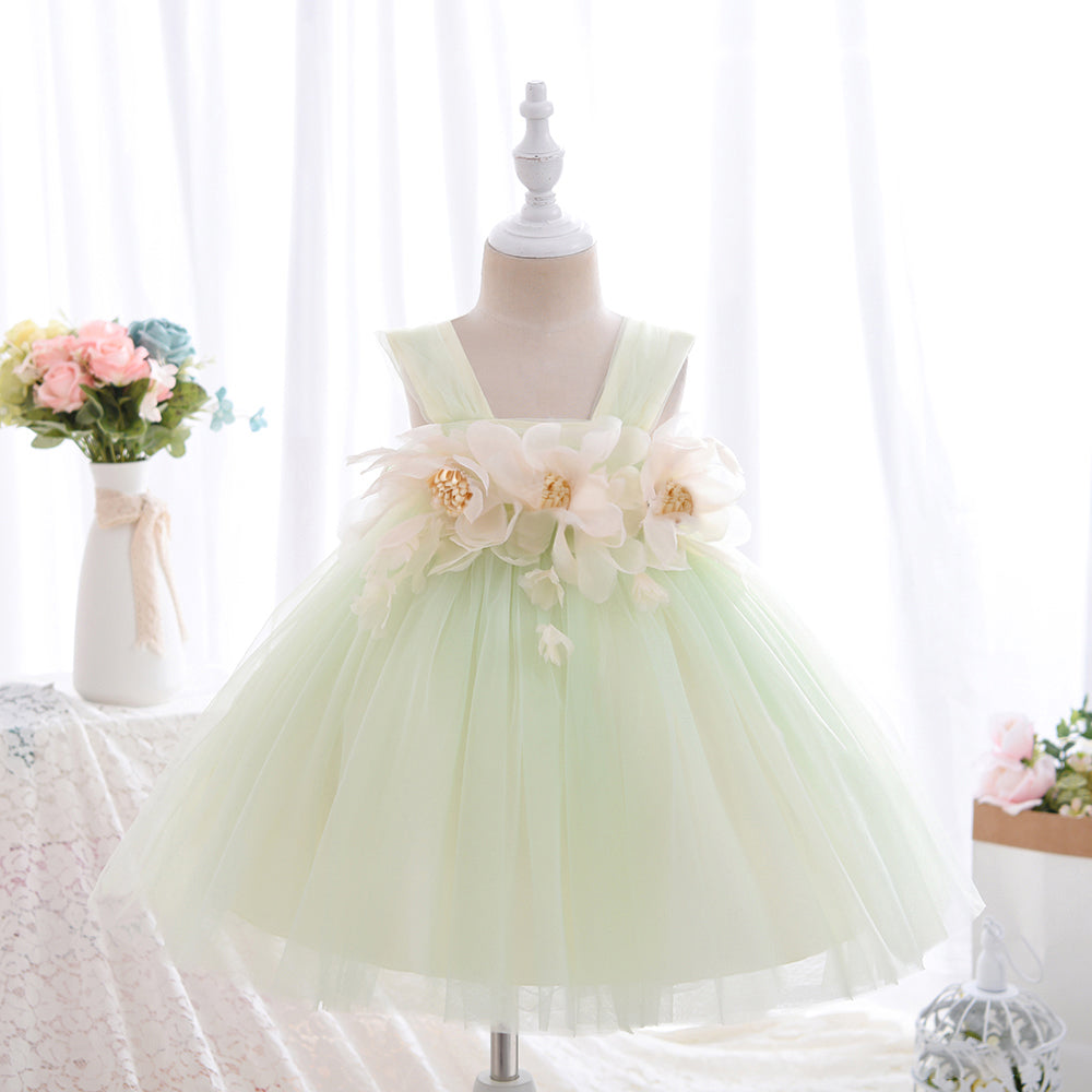 Kid Baby Girl Flower Ball Gowns Tulle Wedding Dresses