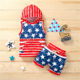 Kid Baby Boy 4th Of July American Independence Day Print 2 Pcs Set