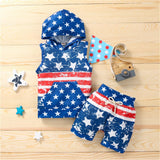 Kid Baby Boy 4th Of July American Independence Day Print 2 Pcs Set