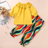 Kid Girl Full Sleeve Long Floral Suits 2pcs/Sets
