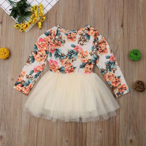 Kid Baby Girls Floral Party Pageant Tutu Dress