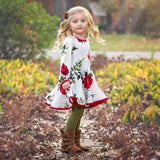 Kids Baby Girls Floral Long Sleeve Party Dresses