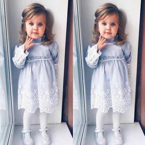 Flower Baby Girl Lace Party Autumn Gown Dresses