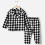 Kids Baby Boy Girl Pajamas Autumn Spring Plaid Sleepwear